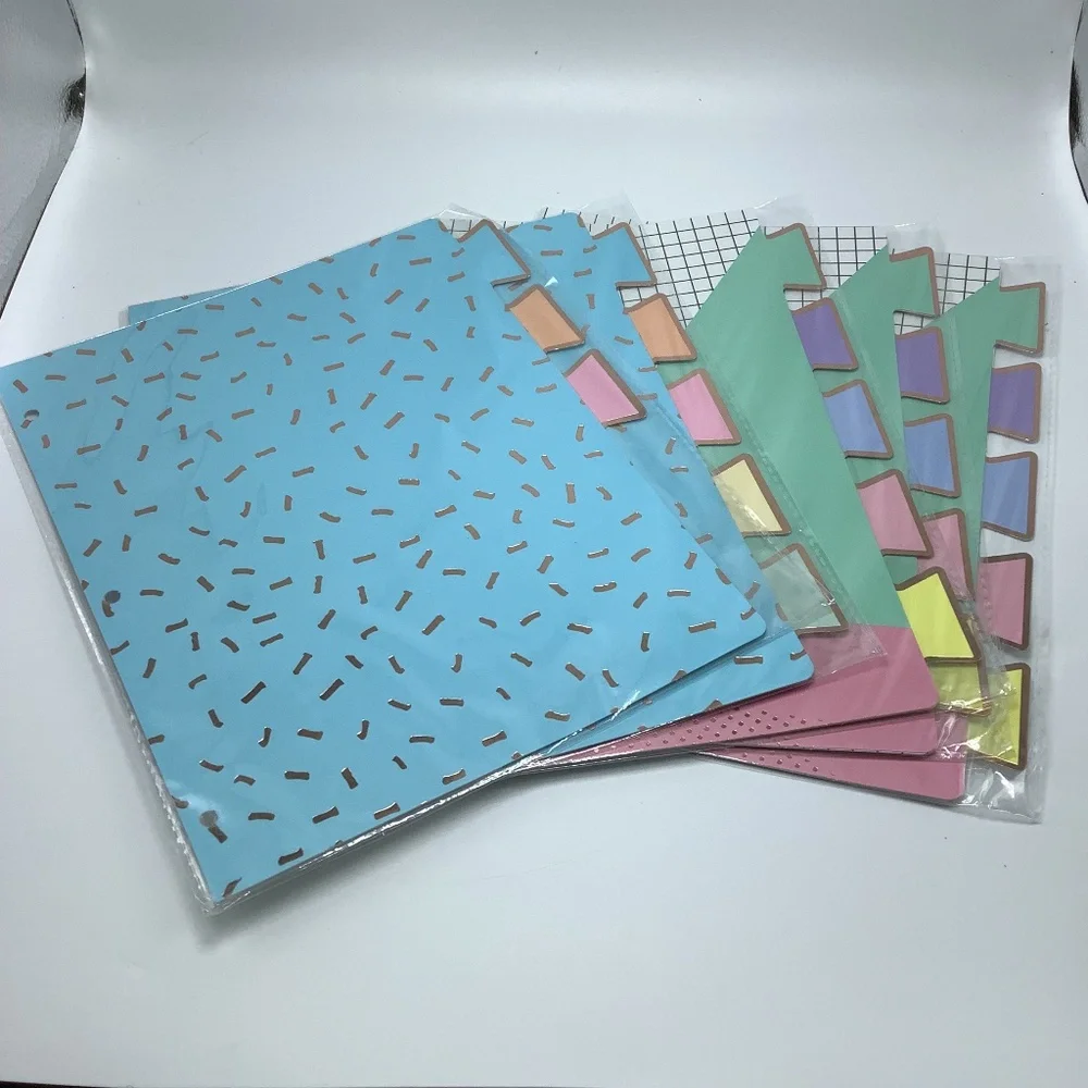 5 Y Yoma Colored 3 Ring Binder Dividers w/ Tabs Letter‎ Size Decorative